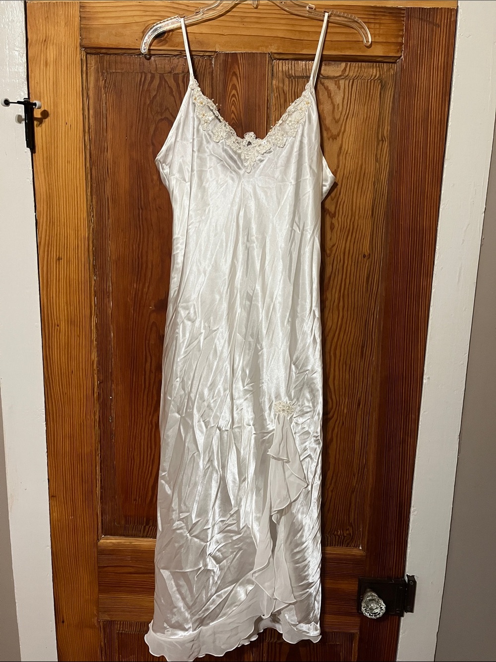 Cato Ivory Lace-Trim Lingerie Dress